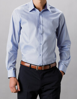 Men`s Tailored Fit Contrast Premium Oxford Shirt Long Sleeve, Kustom Kit KK189 // K189