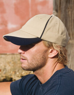 Heavy Brushed Cotton Cap With Scallop Peak And Contrast Trim, Result Headwear RC051X // RH51
