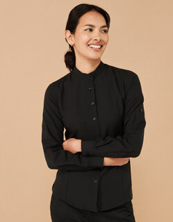 Ladies&acute; Mandarin Shirt Roll Tab Sleeve, Henbury H593 // W593