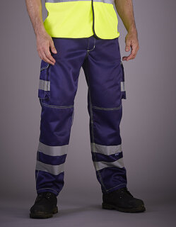 Hi-Vis Cargo Trousers With Knee Pad Pockets, YOKO HV018T // YK018T
