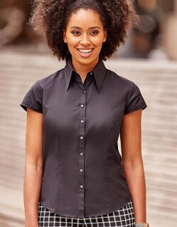 Ladies` Cap Sleeve Fitted Tencel&reg; Shirt, Russell Collection R-955F-0 // Z955F