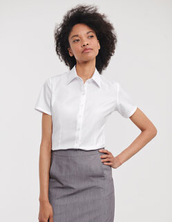 Ladies&acute; Short Sleeve Tailored Herringbone Shirt, Russell Collection R-963F-0 // Z963F